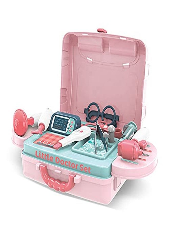 Foroly Pretend Play Learning Toy, 3 in 1 Carry Along Doctor Set Pretend Play Toy, 12 Accessories - Image 3